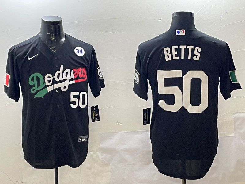 Men Los Angeles Dodgers #50 Betts Black Game 2025 Nike MLB Jersey style 2263->los angeles dodgers->MLB Jersey